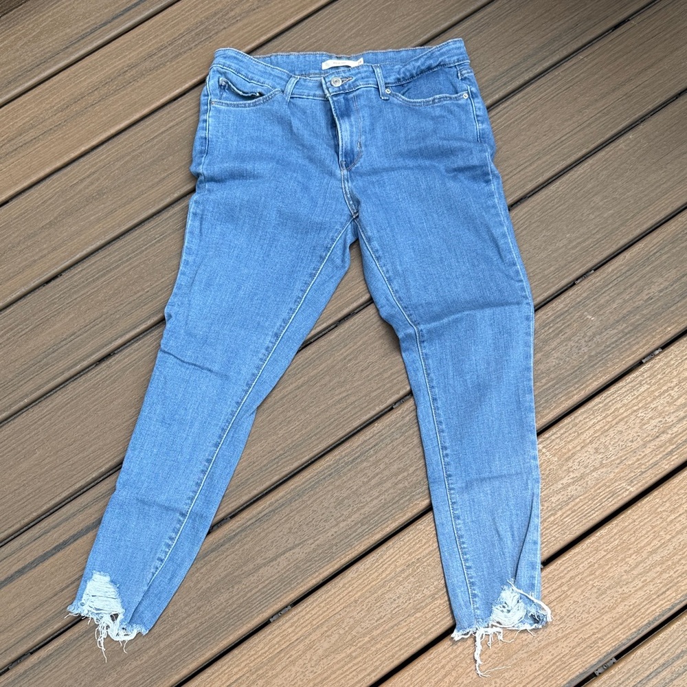 Levi's Light Blue Distressed Skinny Jeans